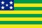 Top view of flag Goias, Brazil. Brazilian travel and patriot concept. no flagpole. Plane design, layout. Flag background