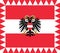 Top view of flag High Officials of the Federal State of Austria Austria. Austrian patriot and travel concept. no flagpole. Plane