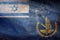Top view of flag IDF Chief of Staff at Sea, Israel. retro flag with grunge texture. Israeli travel and patriot concept. no