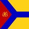 Top view of flag Kropyvnytskyi, Ukraine. Ukrainian patriot and travel concept. no flagpole. Plane design, layout. Flag background