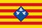 Top view of flag Lerida, Spain. Spanish travel and patriot concept. no flagpole. Plane design, layout. Flag background