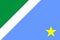 Top view of flag Mato Grosso do Sul, Brazil. Brazilian travel and patriot concept. no flagpole. Plane design, layout. Flag