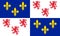 Top view of flag Picardie, France. French travel and patriot concept. no flagpole. Plane design, layout. Flag background