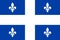 Top view of flag Quebec, France. French travel and patriot concept. no flagpole. Plane design, layout. Flag background