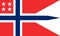 Top view of flag Rank an Admiral of the Royal Norwegian Navy, Norway. Norwegian patriot and travel concept. no flagpole. Plane