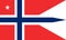 Top view of flag Rank a Commodor of the Royal Norwegian Navy, Norway. Norwegian patriot and travel concept. no flagpole. Plane