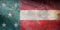 Top view of flag Republic of Yucatan, Mexico. retro flag with grunge texture. United Mexican States travel and patriot concept. no