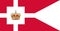 Top view of flag Standard Royal House, Denmark. Danish patriot and travel concept. no flagpole. Plane design, layout. Flag