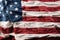 Top view Flag of the United States of America on wooden background. Independence Day USA, Memorial Day and Veterans Day concept