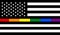 Top view of flag of United states thin rainbow line pride, no flagpole. Plane design, layout. Flag background. Freedom and love