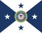 Top view of flag of Vice Commandant of the United States Coast Guard, USCG, no flagpole. Plane design, layout. Flag background