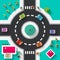 Top View Flat Design Roundabout Crossroad