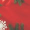 Top view Flat lay Christmas still life from christmas decorations on a red background