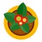 Top view flower pot icon, flat style