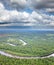 Top view of forest river