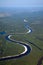 Top view of the forest river