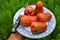 Top view of fresh rose apple dish