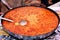 Top view of fried daal makhani traditional lunch or dinner