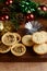 Top view fruit tarts and mincemeat pies