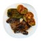 Top view of Galician Churrasco grilled beef ribs