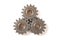 top view gears on white background