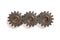 top view gears on white background