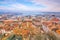 Top view of Geneva skyline from the Cathedral of Saint-Pierre in Switzerland