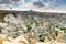 Top view of Goreme town. Cappadocia. Turkey