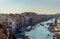 Top view of Grand canal from roof of Fondaco dei Tedeschi. Venice. Italy