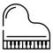 Top view grand piano icon, outline style