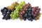 Top view. Grapes on white background.