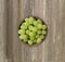 Top view. Grapes on wooden table with copy space