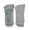 Top view of gray non-slip yoga toe socks
