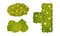 Top view of green hedges of different shapes set. Park and garden decorative elements, summer landscape design cartoon