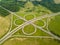 Top view of green roundabout