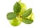 Top view guava and guava leaf on white background fruit agriculture food isolated
