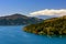 Top view of Hakone torii gate at lake Ashi