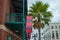 Top view of Hampton Inn and Suites sign on 7th Aveneu in Ybor City