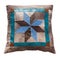 Top view of handmade leather decorative pillow