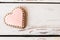 Top view of heart cookie.