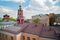 Top view of high Monastery of St Peter. Moscow, Russia.