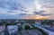 Top view from hight -rise building while sunset background