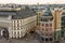 Top view of the historic center of Moscow Russia from the roof of the Central children`s store