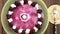 Top view of homemade blackberry cheesecake.