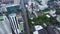 Top view of a HongKong Global City with development buildings, transportation, energy power infrastructure. Financial