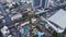 Top view of a HongKong Global City with development buildings, transportation, energy power infrastructure. Financial