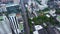 Top view of a HongKong Global City with development buildings, transportation, energy power infrastructure. Financial