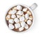 Top view of hot chocolate with marshmallows