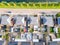 Top view of house Village from Drone capture in the air house is brown roof top Urk netherlands Flevoland