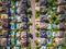 Top View of Houses in Residential Area of Montreal, Quebec, Canada